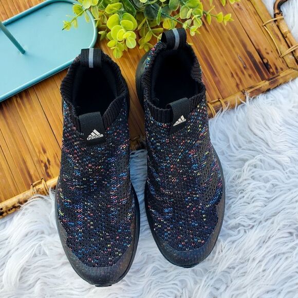 Adidas | Rapidarun Unisex  Black Slip-on with Multicolored Speckles - Picture 4 of 12